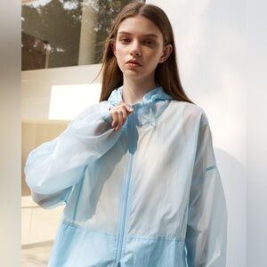 MIS (ManinStore) Women’s Korean Oversized Blue Lightweight Jacket - Medium/Large